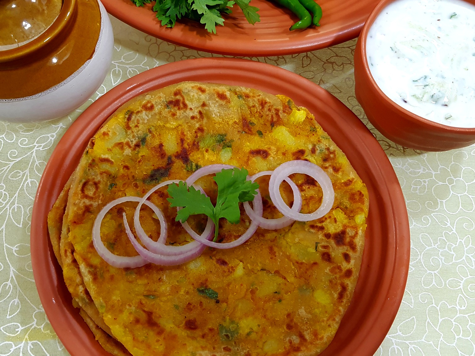 Aloo Paratha With Achar
